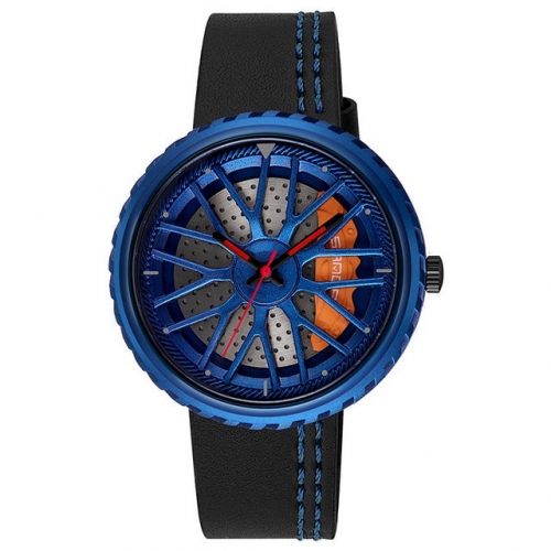 SANDA hollow wheel styling dial leather strap leisure waterproof quartz men's watch