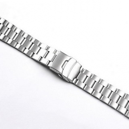 JMK Diving Double Insurance Clasp Flat Interface Solid Three Beads Stainless Steel Watch Strap