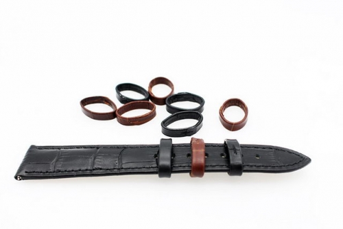 JMK High Quality Textured Alligator Pattern Matte Cowhide Leather Watch Strap Circle