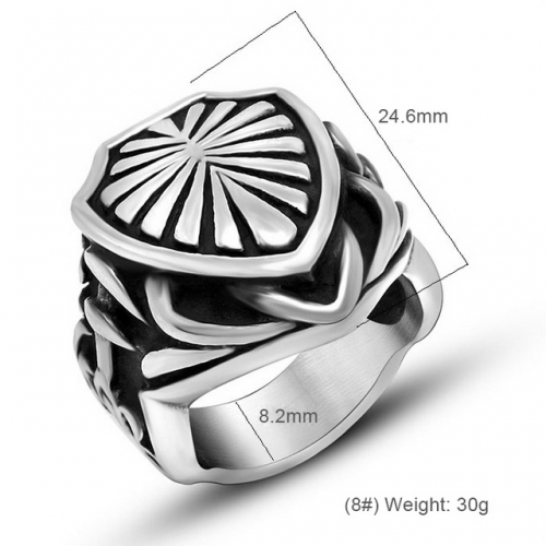 Retro Fashion Cool Male Ring Popular Creative Banana Leaf Ring Shield Jewelry Titanium Steel Ring Wholesale  #SJ3808