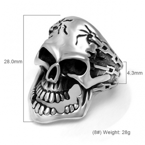 Punk Men'S Ring Grinning Skull Ring Jewelry Hip Hop Jewelry Wholesale  #SJ3862