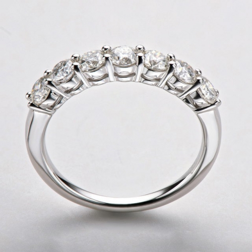 925 Sterling Silver Female Ring Mozanstone Ring 3mm Seven-Star Row Ring Silver Jewelry Set For Wedding