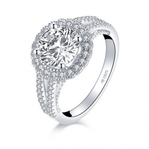 925 Sterling Silver Ring 2 Carat SONA Diamond Wedding Ring Silver And Diamond Ring Wholesale