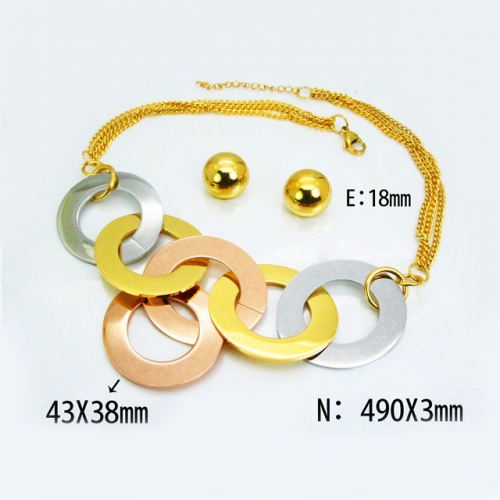 Wholesale Stainless Steel 316L Jewelry Three Color Sets NO.#BC98S0035IOV