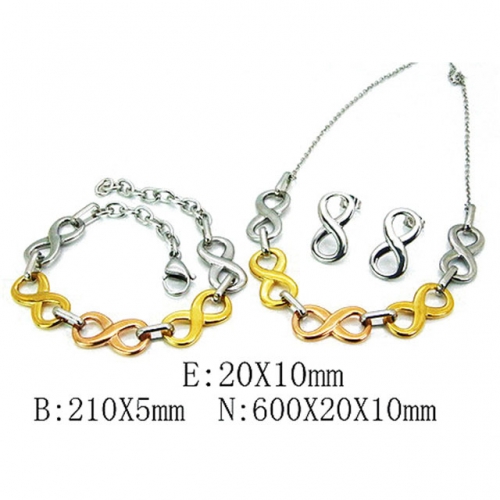 Wholesale Stainless Steel 316L Jewelry Three Color Sets NO.#BC59S2820IYY