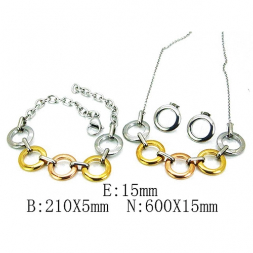 Wholesale Stainless Steel 316L Jewelry Three Color Sets NO.#BC59S2821IRR