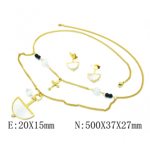 Wholesale Stainless Steel 316L Jewelry Shell Jewelry Sets NO.#BC33S0001HIQ