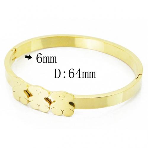 BaiChuan Jewelry Wholesale Stainless Steel Bear Bangles NO.#BC19B0390HLD