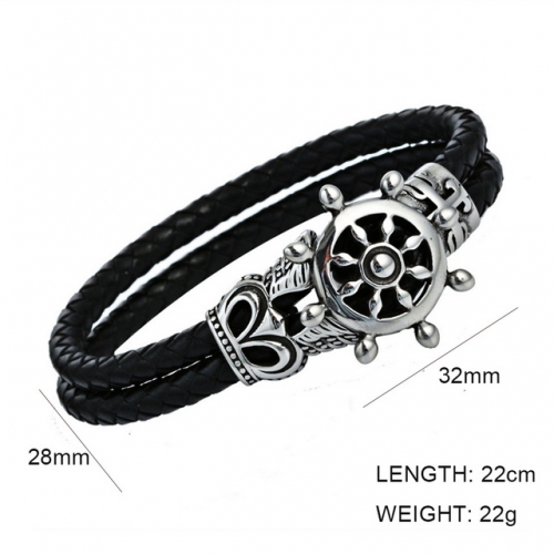 BC Wholesale Jewelry Anchor Leather Bracelet NO.#SJ6BB190102