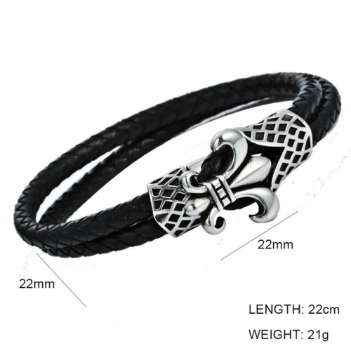 BC Wholesale Jewelry Anchor Leather Bracelet NO.#SJ6BB190115