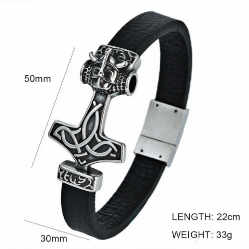 BC Wholesale Jewelry Anchor Leather Bracelet NO.#SJ6BB190284