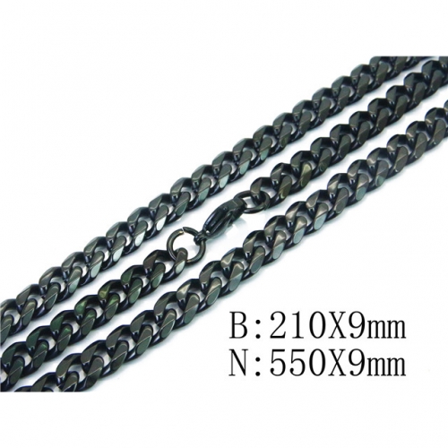 BC Jewelry Wholesale Stainless Steel 316L Necklace & Bracelet Set NO.#BC40S0400IJF