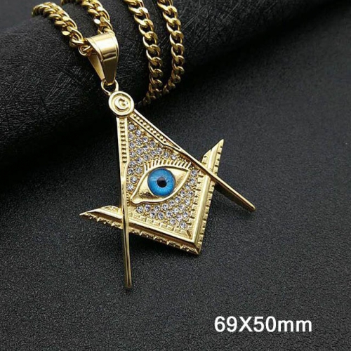 BC Wholesale Stainless Steel 316L Evil Eye Pendant Without Chain NO.#SJ40P428