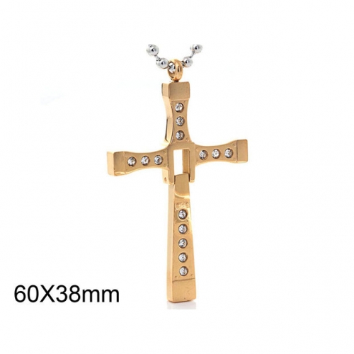 BC Wholesale Stainless Steel 316L Cross Pendant Without Chain NO.#SJ44P331