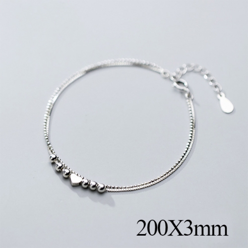BC Wholesale S925 Sterling Silver Anklet Women'S Fashion Anklet Silver Jewelry Anklet NO.#925J5B3684