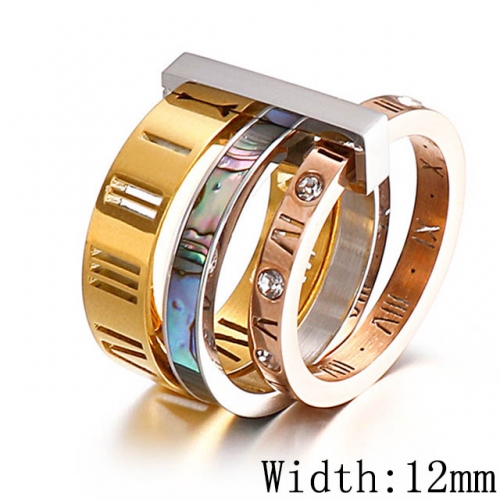 Wholesale Stainless Steel 316L Fashion Multi-Color Rings Sets NO.#SJ53R92466