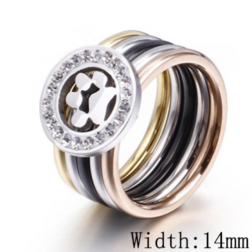 Wholesale Stainless Steel 316L Fashion Multi-Color Rings Sets NO.#SJ53R82812