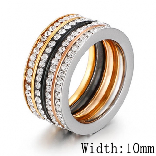 Wholesale Stainless Steel 316L Fashion Multi-Color Rings Sets NO.#SJ53R48413