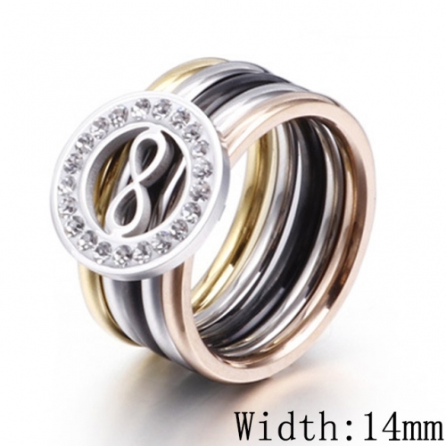 Wholesale Stainless Steel 316L Fashion Multi-Color Rings Sets NO.#SJ53R81824