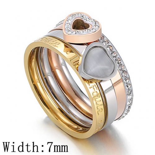 Wholesale Stainless Steel 316L Fashion Multi-Color Rings Sets NO.#SJ53R90132