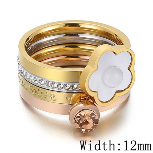 Wholesale Stainless Steel 316L Fashion Multi-Color Rings Sets NO.#SJ53R90133