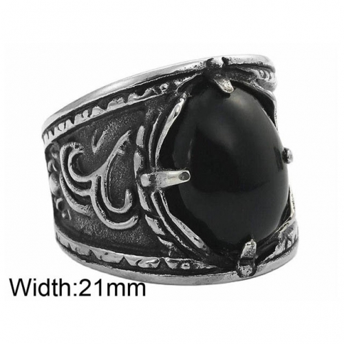BC Wholesale Jewelry Stainless Steel 316L Jewelry Big CZ Rings NO.#SJ49R629