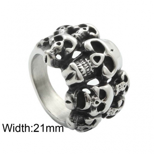 BC Wholesale Skull Rings Jewelry Stainless Steel 316L Jewelry Rings NO.#SJ49R705