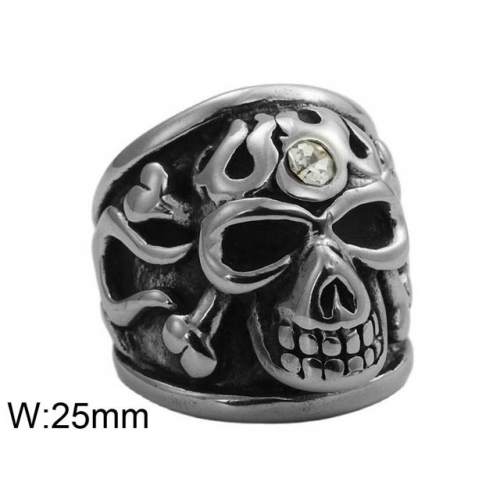 BC Wholesale Skull Rings Jewelry Stainless Steel 316L Jewelry Rings NO.#SJ49R630