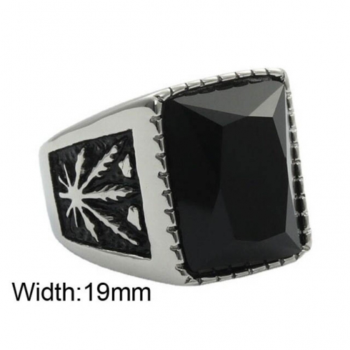 BC Wholesale Jewelry Stainless Steel 316L Jewelry Big CZ Rings NO.#SJ49R673