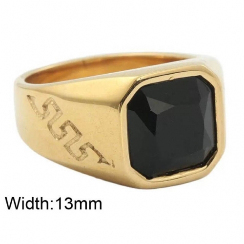 BC Wholesale Jewelry Stainless Steel 316L Jewelry Big CZ Rings NO.#SJ49R357