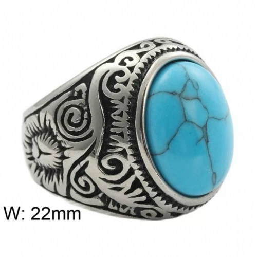 BC Wholesale Jewelry Stainless Steel 316L Jewelry Big CZ Rings NO.#SJ49R094