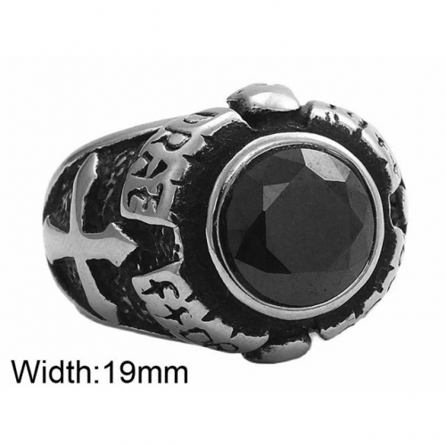 BC Wholesale Jewelry Stainless Steel 316L Jewelry Big CZ Rings NO.#SJ49R611