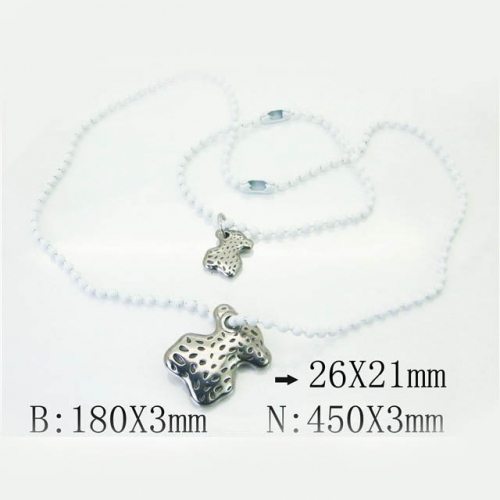 BC Wholesale Jewelry Set Stainless Steel 316L Necklace Bracelet Jewelry Set NO.#BC21S0287IJQ