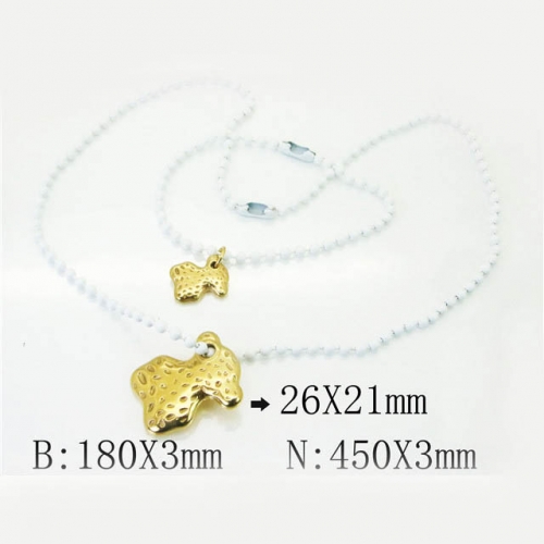 BC Wholesale Jewelry Set Stainless Steel 316L Necklace Bracelet Jewelry Set NO.#BC21S0288ILW