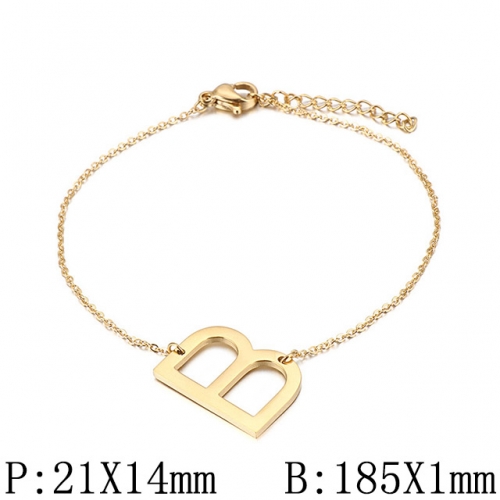 BC Wholesale Jewelry Stainless Steel 316L Jewelry Letter Bracelets NO.#SJ53B116139