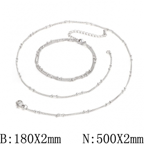 BC Wholesale Jewelry Set Stainless Steel 316L Necklace Bracelet Jewelry Set NO.#SJ53S137572