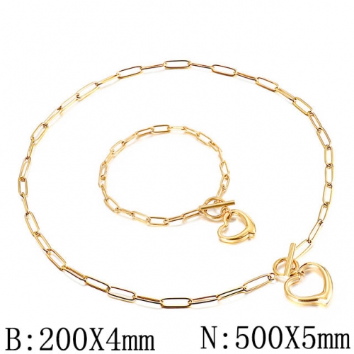 BC Wholesale Jewelry Set Stainless Steel 316L Necklace Bracelet Jewelry Set NO.#SJ53S136635
