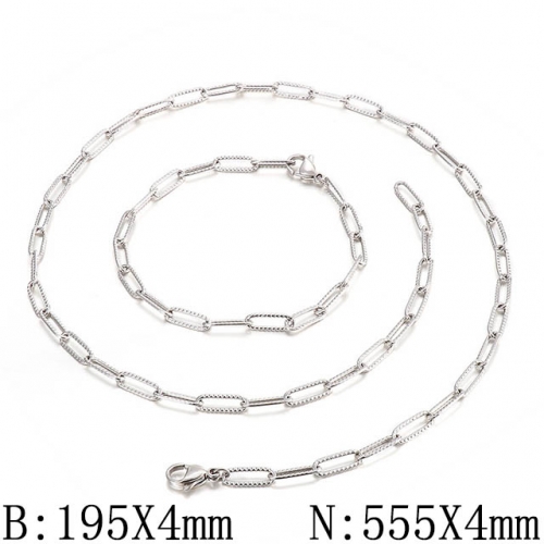 BC Wholesale Jewelry Set Stainless Steel 316L Necklace Bracelet Jewelry Set NO.#SJ53S137550