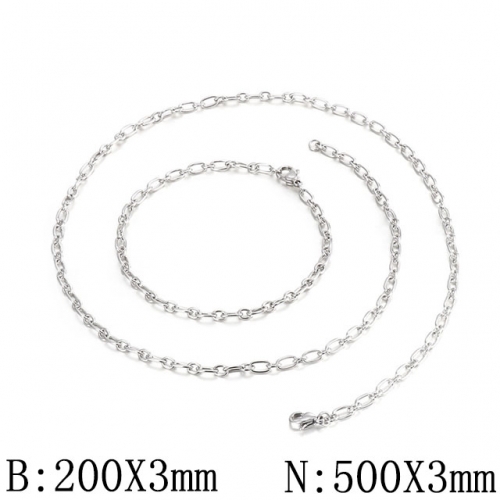 BC Wholesale Jewelry Set Stainless Steel 316L Necklace Bracelet Jewelry Set NO.#SJ53S137564