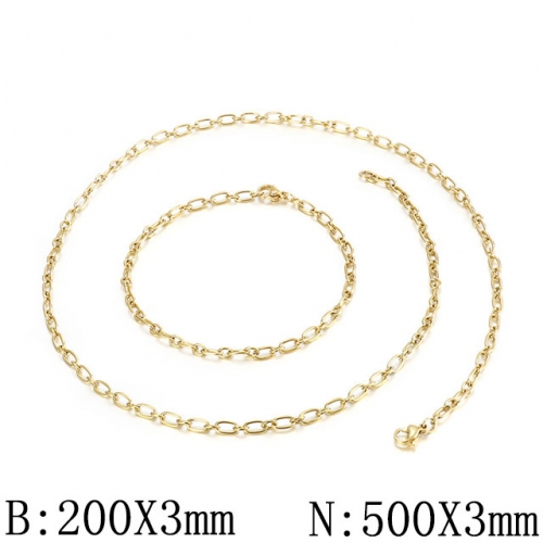 BC Wholesale Jewelry Set Stainless Steel 316L Necklace Bracelet Jewelry Set NO.#SJ53S137557