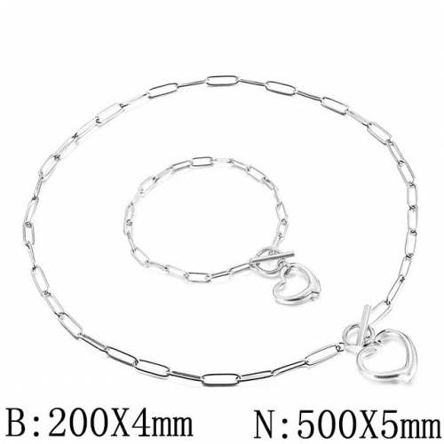 BC Wholesale Jewelry Set Stainless Steel 316L Necklace Bracelet Jewelry Set NO.#SJ53S136634