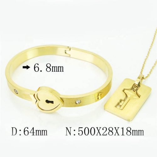 BC Wholesale Jewelry Set Stainless Steel 316L Necklace Bracelet Jewelry Set NO.#BC51S0005KSS