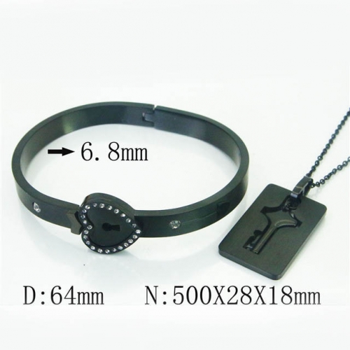BC Wholesale Jewelry Set Stainless Steel 316L Necklace Bracelet Jewelry Set NO.#BC51S0009KLC