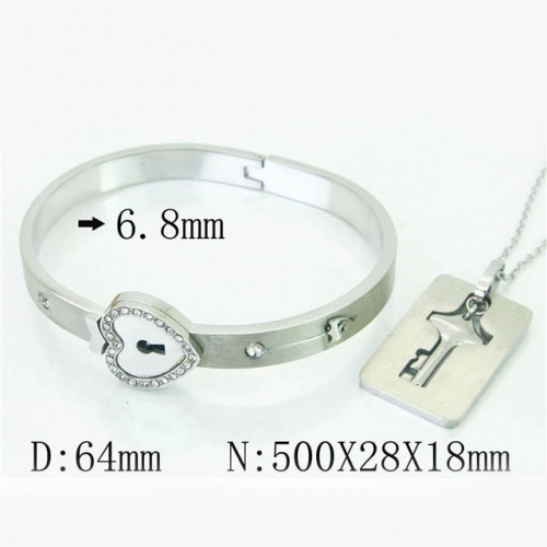 BC Wholesale Jewelry Set Stainless Steel 316L Necklace Bracelet Jewelry Set NO.#BC51S0007KXX