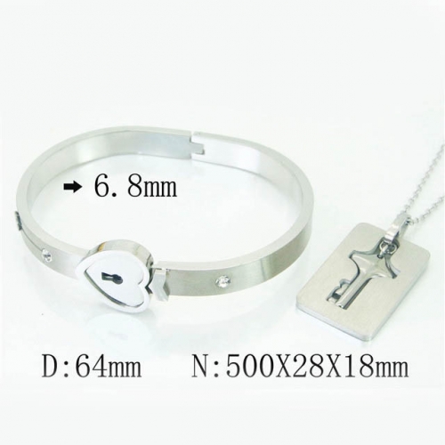 BC Wholesale Jewelry Set Stainless Steel 316L Necklace Bracelet Jewelry Set NO.#BC51S0004JMS