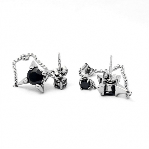 BC Wholesale Double Ear Stud Stainless Steel 316L Jewelry Earrings NO.#SJ55EBA0103