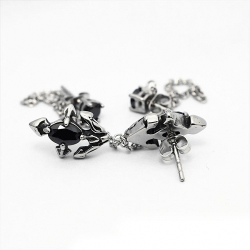 BC Wholesale Double Ear Stud Stainless Steel 316L Jewelry Earrings NO.#SJ55EBA0076